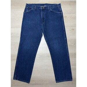 Mens 38X32 Dickies Relaxed Straight Denim Blue Jeans Work Pants Carpenter